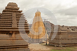 Virupaksha hindu temple Gopuram captured from Hemakuta Hill