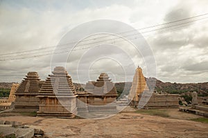 Virupaksha hindu temple Gopuram captured from Hemakuta Hill