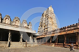 Virupaksha temple at blue sky in Hampi, Karnataka