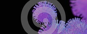 Virus. Abstract 3d microbe on dark background