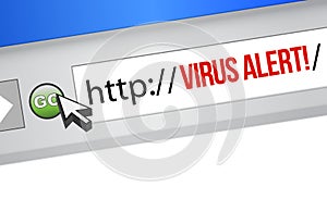 Virus Alert Sign browser