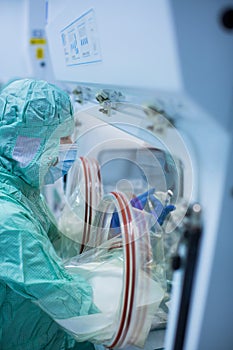 Virus antidote being prepared in a biochem lab