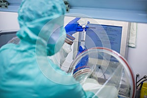 Virus antidote being prepared in a biochem lab