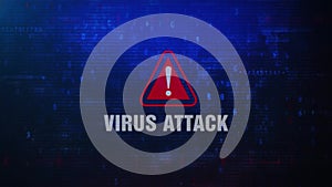 Virus Attack Alert Warning Error Message Blinking on Screen .
