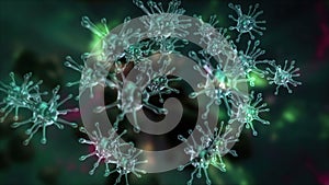 Virus Attack on black background