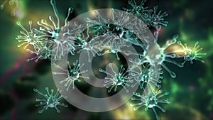 Virus Attack on black background