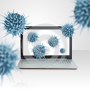 Virus attack mobile computer.