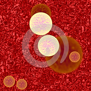 Virus or bacteria attact in human blood, blotch area