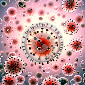 Virus or bacteria isolated on light background