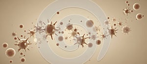 Virus and bacteria microscopic organisms in human body