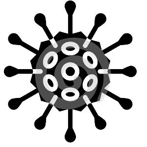 Virus or Bacteria vector illustration, solid style icon