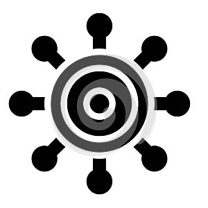 Virus or Bacteria vector illustration, solid style icon