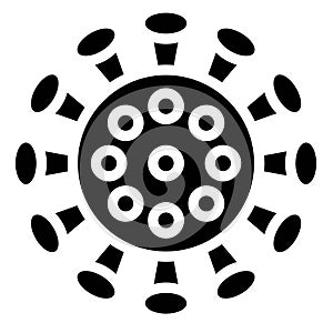 Virus or Bacteria vector illustration, solid style icon
