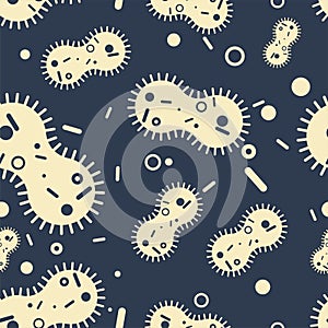 Virus bacterium pattern seamless. microbe background. Pathogenic