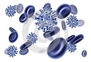 Virus Blood Cells Molecules Concept Illustration photo