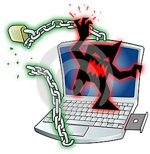 Virus breaking laptop security