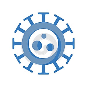 Virus, bug, bacteria icon. Blue vector design