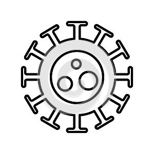 Virus, bug, bacteria icon. Outline vector art