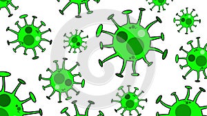 Virus cell creatures cartoon animation isolated on white background