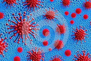 Virus cells in the bloodstream