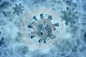 Virus cells blue medical background