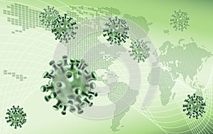 Virus Cells Viral Spread Pandemic Map Concept