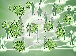 Virus Cells Viral Spread Pandemic People Concept photo