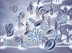 Virus Cells Viral Spread Pandemic People Concept photo