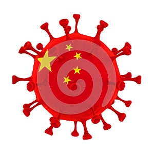 Virus with China Flag Isolated