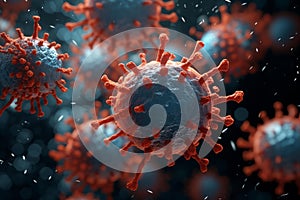 Virus close-up: microscopic pathogen representation