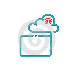 Virus and cloud icon vector illustration.