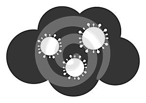 Virus Cloud Vector Icon Illustration