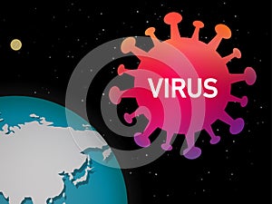 Virus coming to attack our world, vector