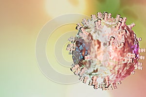 Virus concept t-cell dendritic cell antigen presenting cells cancer cells, virus with receptors, virology concept viral infection