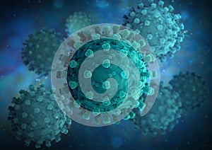 Virus coronavirus Covid-19 3D illustration