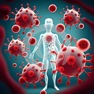 Virus of the coronavirus COVID-19 mutation in the human body