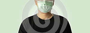 Virus Coronavirus COVID-19 protection face mask against coronavirusmask hospital header  Banner panorama medical photo