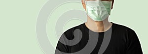 Virus Coronavirus COVID-19 protection face mask against coronavirusmask hospital header  Banner panorama medical photo