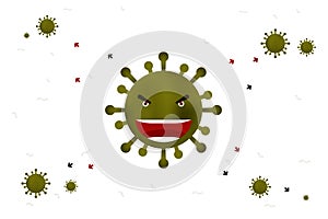 Virus covid 19 devil character cartoon, Health care concept