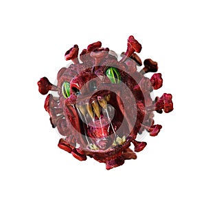 Virus Covid-19 monster illustration