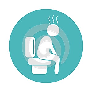 Virus covid 19 pandemic sick person in toilet block style icon