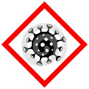 Virus danger sign, biological hazard