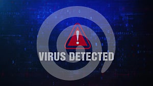 Virus Detected Alert Warning Error Message Blinking on Screen .