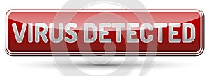 Virus Detected - glossy banner with shadow