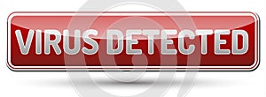 Virus Detected - glossy banner with shadow photo