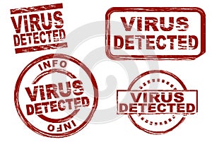 Virus detected ink stamp set photo