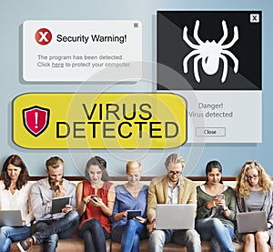 Virus Detected Security Warning Concept