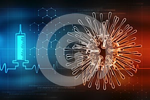 Virus in digital background, Healthcare and medical background