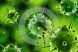 Virus in digital background, Healthcare and medical background