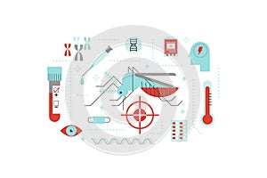 Virus or disease transmitted by mosquito illustration concept photo